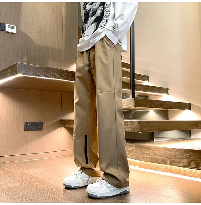 Men's Spring Hiphop Straight Cargo Pants Detail