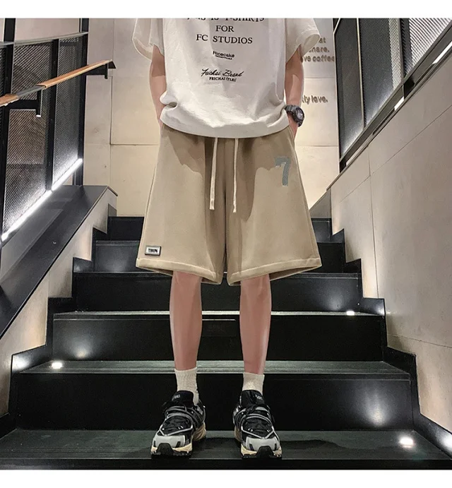 Embroidered American Shorts Men's Summer Detail