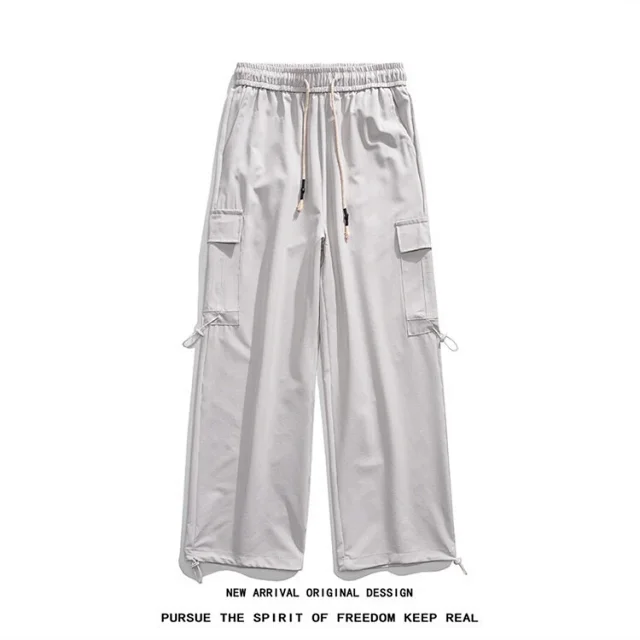Wine Red Quick - Dry Ice Silk Men's Summer Casual Pants Detail