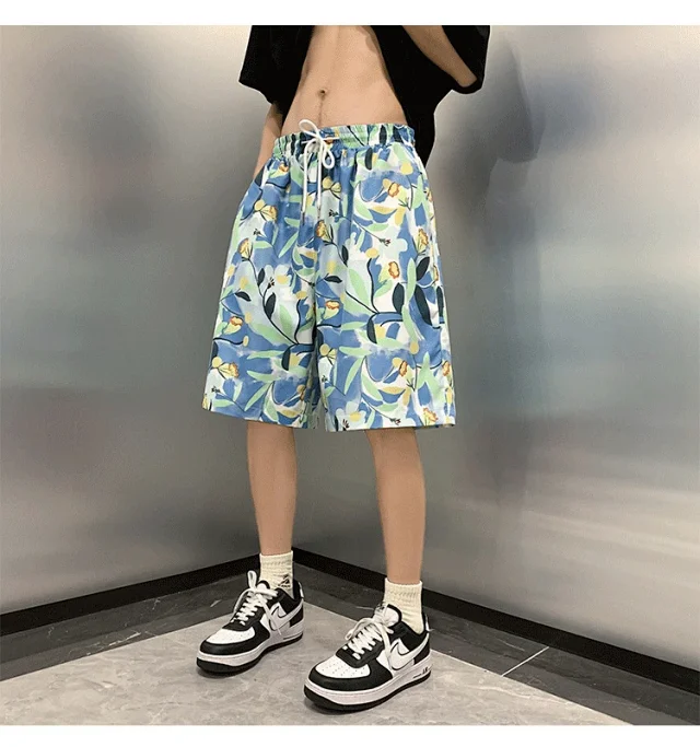 Men's Summer Thin Quick-dry Trendy Floral Beach Shorts Detail