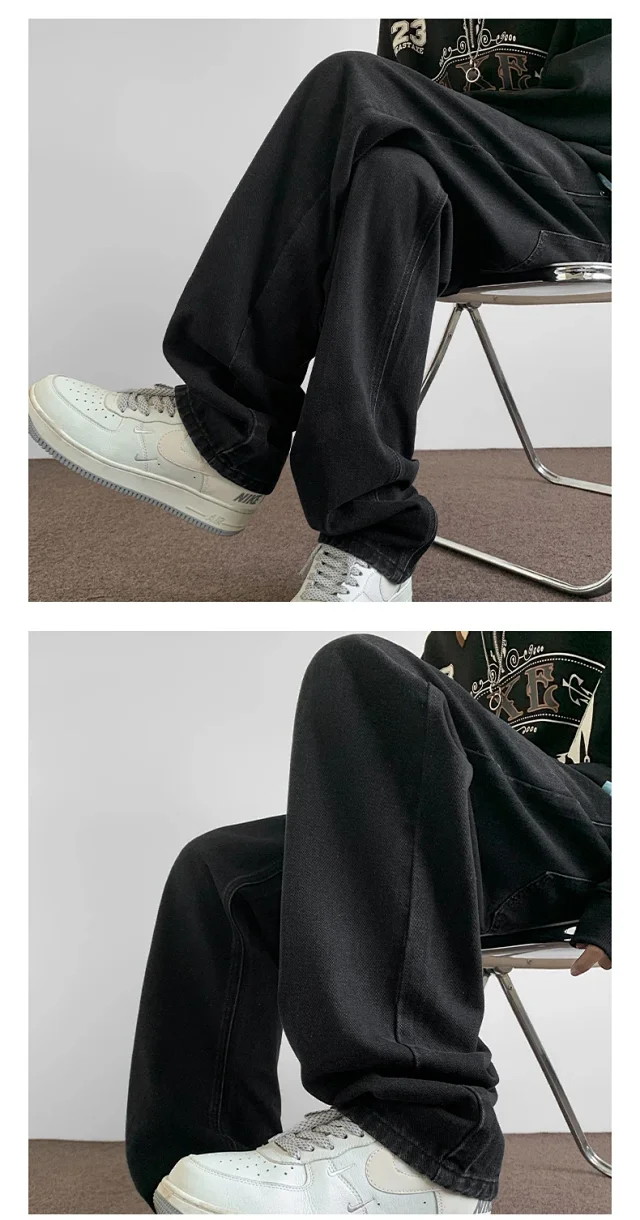 Hip Hop Retro Blue Denim Pants Detail