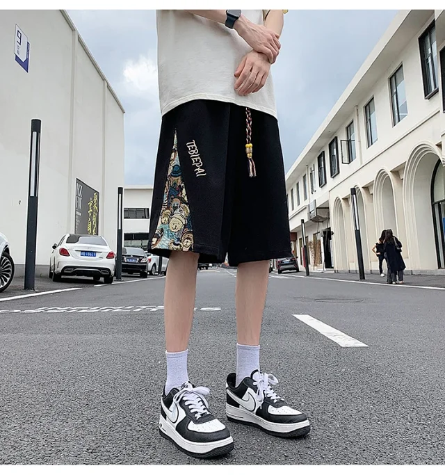 Men's 2025 Summer Embroidered Shorts with Cartoon Bear Detail