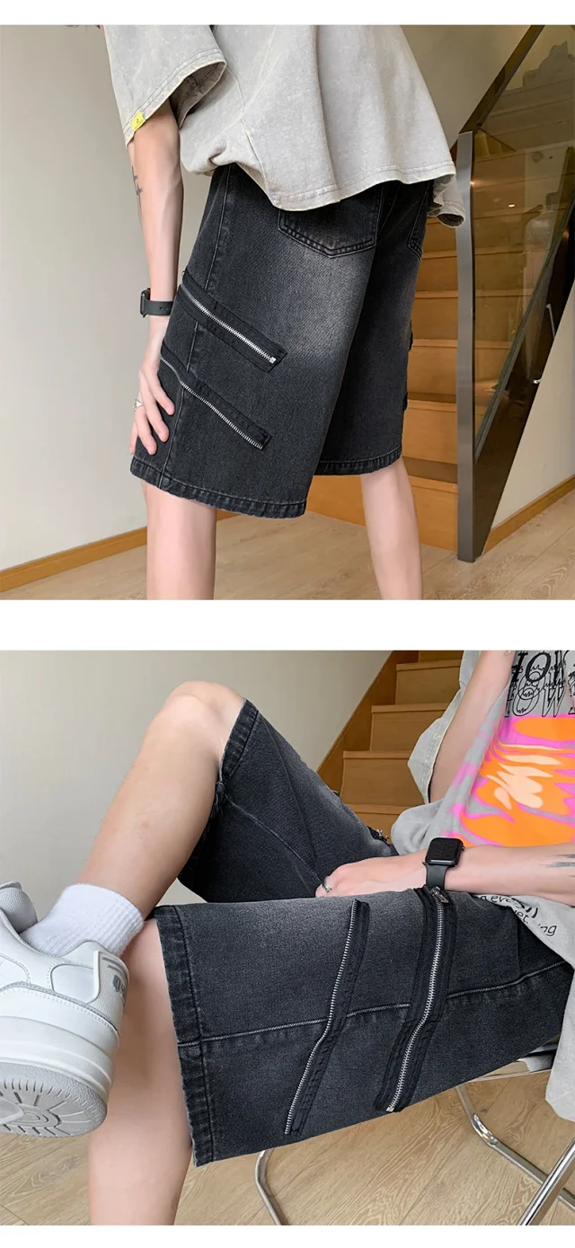 Stylish Streetwear Denim Shorts for Men Detail