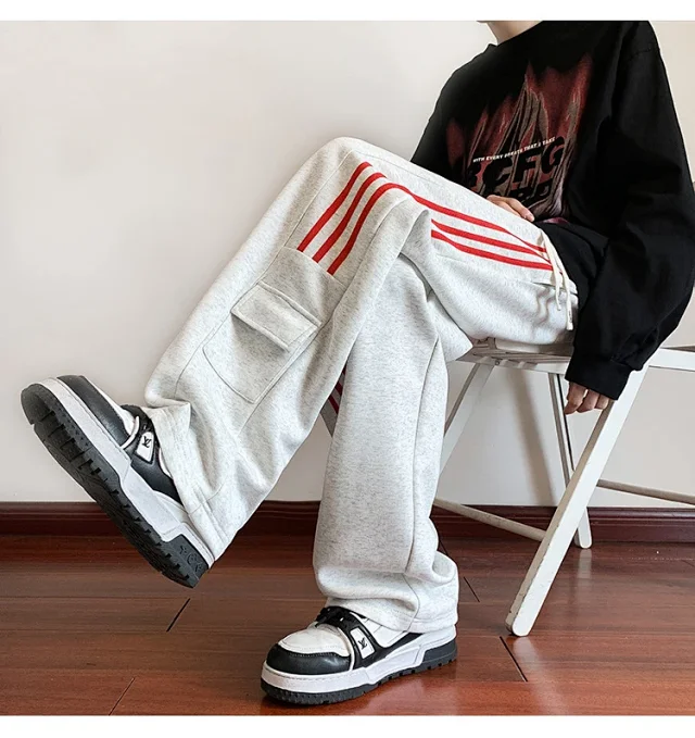 Men's Retro Striped Hiphop Pants Detail