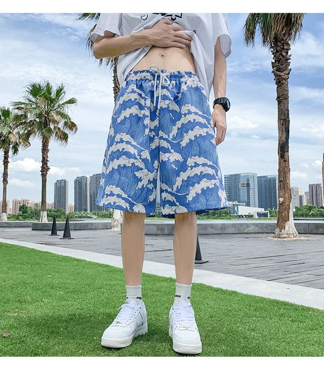 Men's Summer Ice Silk Quick-Dry Beach Shorts Detail