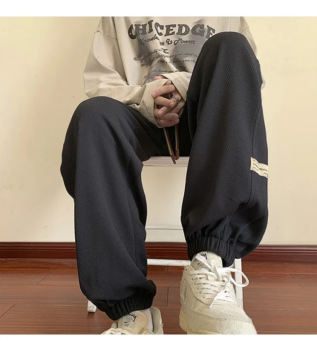 Men's Spring Autumn Waffle Casual Pants Detail