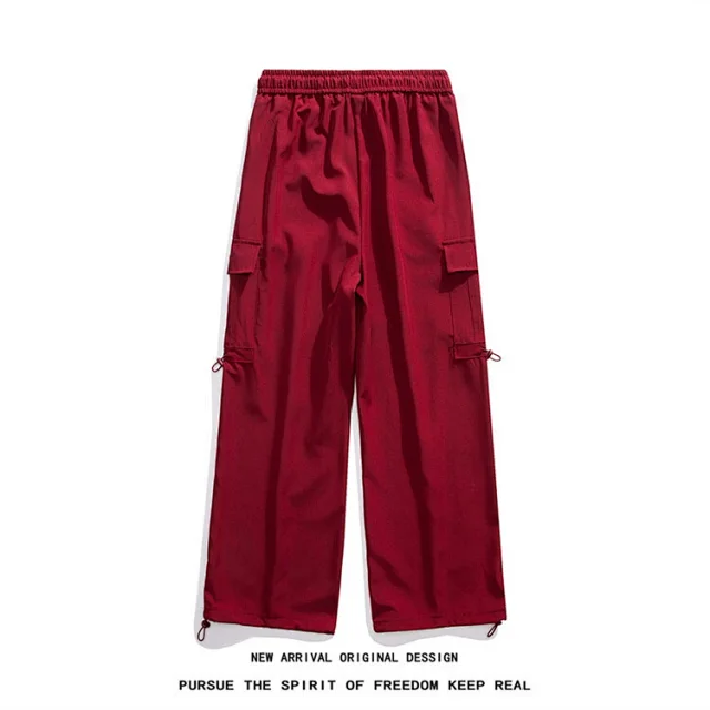Wine Red Quick - Dry Ice Silk Men's Summer Casual Pants Detail