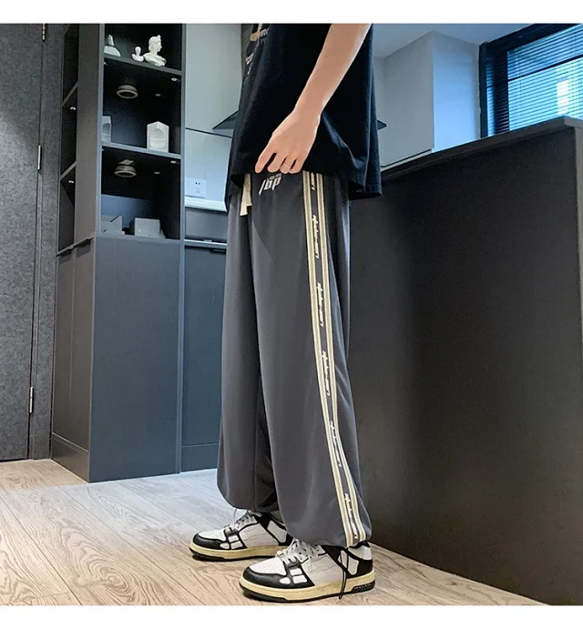Men's Summer Loose Straight Leg Pants Detail