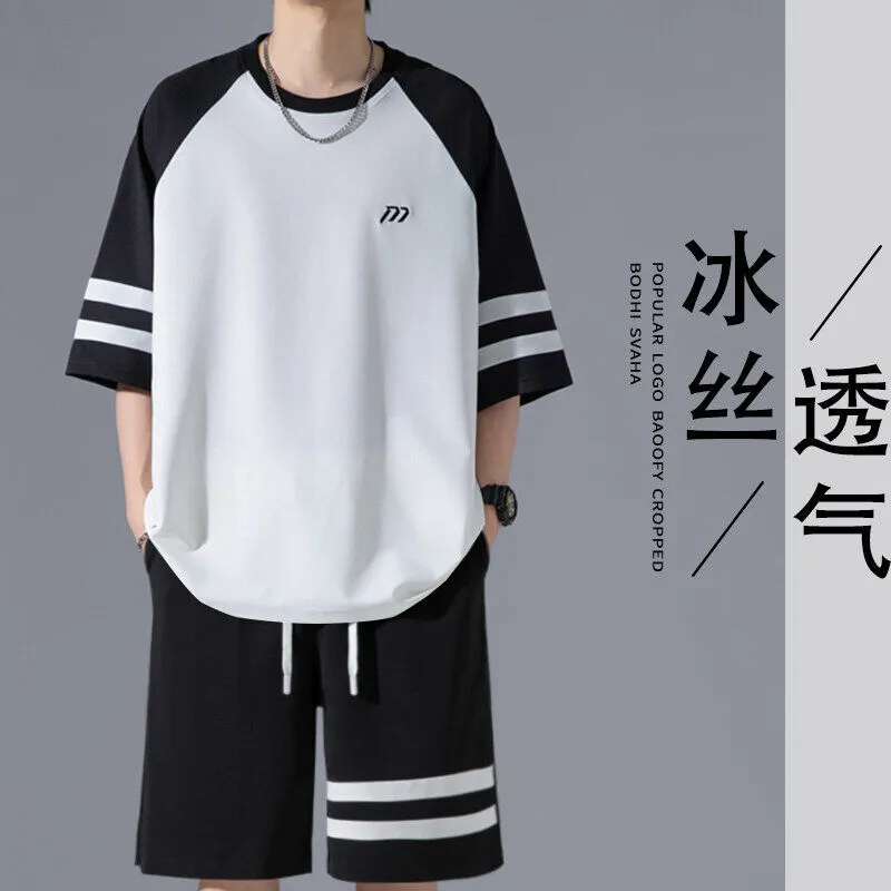 Men's Ice Silk Shorts Set