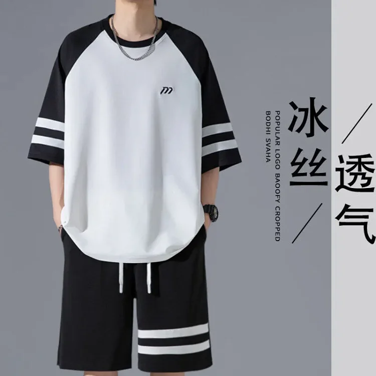 Men's Ice Silk Shorts Set