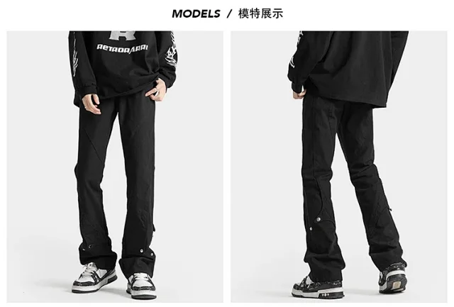 Cleanfit Men's Spring Euro - American Vibe Straight Cargo Pants Detail