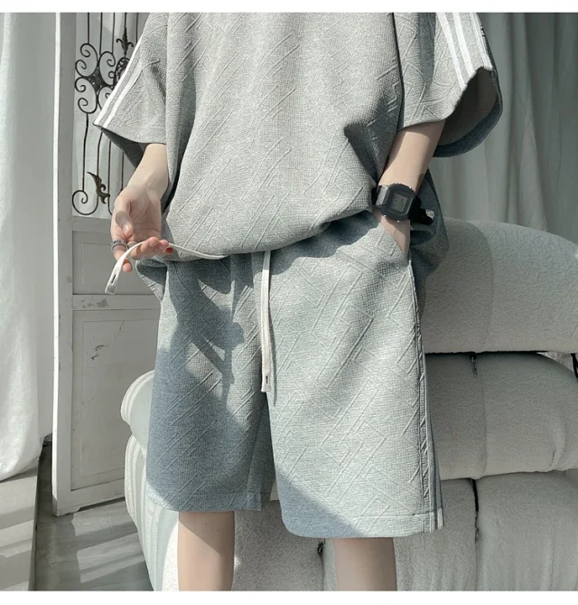 Men's Summer Loose Jacquard Tracksuit Detail