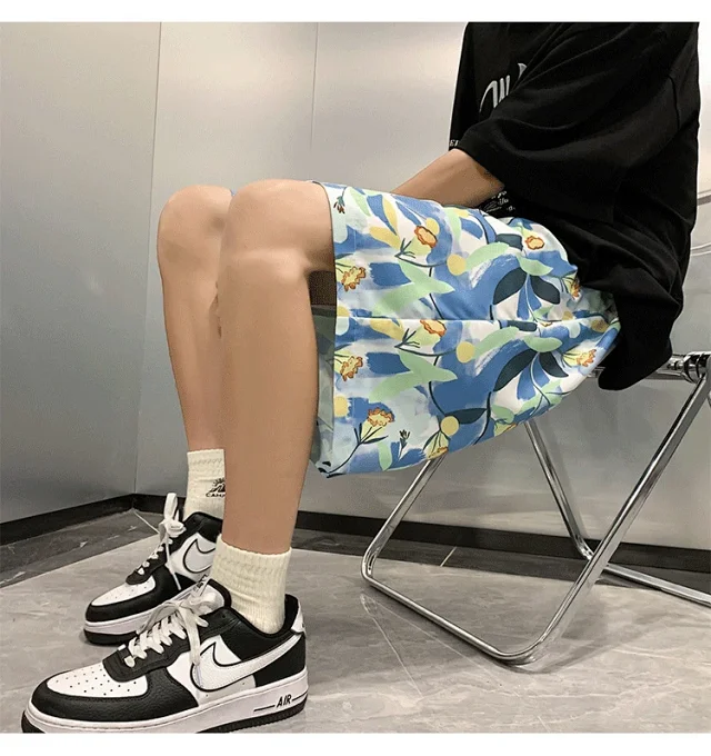 Men's Summer Thin Quick-dry Trendy Floral Beach Shorts Detail
