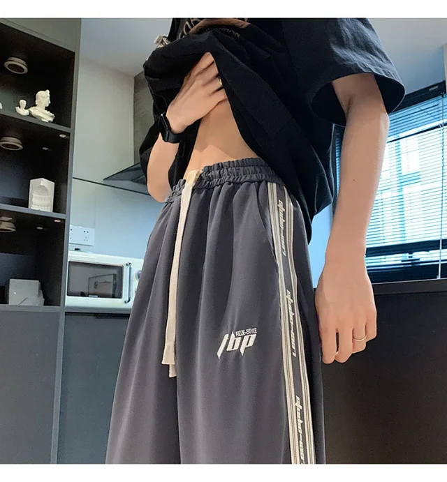 Men's Summer Loose Straight Leg Pants Detail