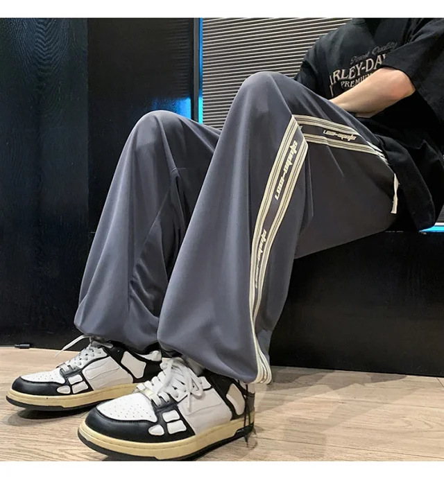 Men's Summer Loose Straight Leg Pants Detail