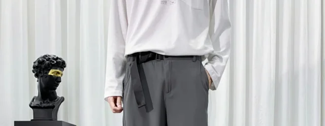 Men's Plus-Size Belted Summer Ice Silk Pants Detail