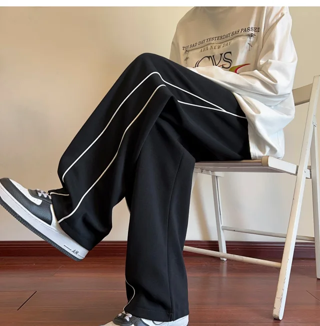 Oversize Japanese Stripe Linen Pants Detail