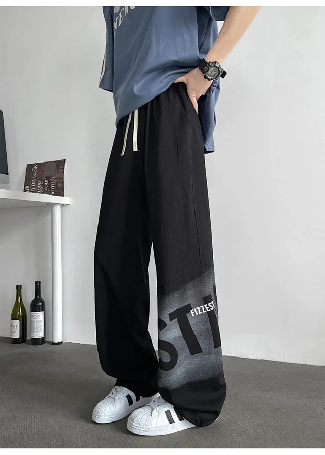 Men's Loose Straight Sweatpants Detail