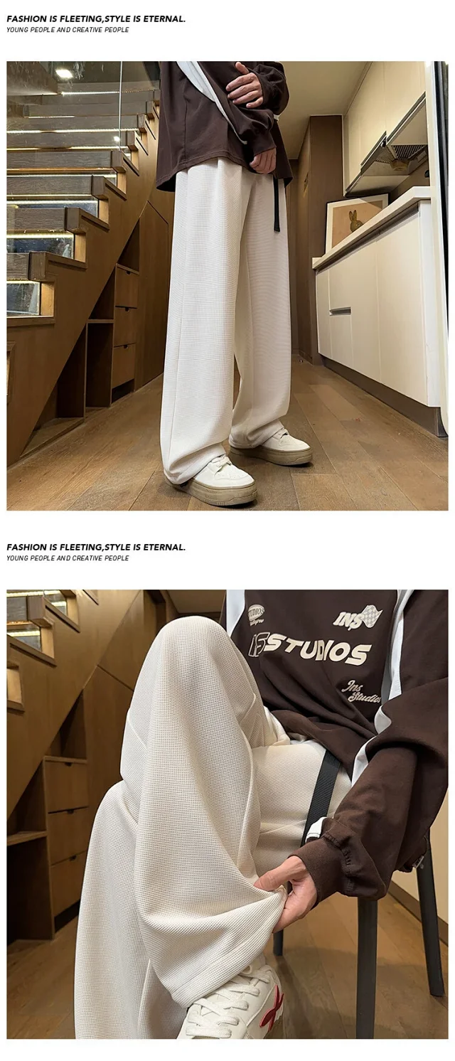 Men's Oversize Fleece Waffle Trousers Detail