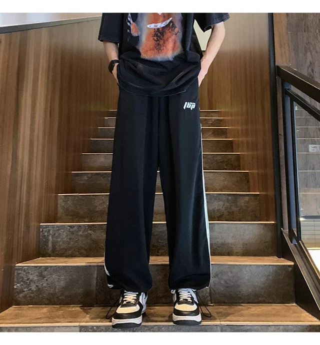 Men's Summer Loose Straight Leg Pants Detail
