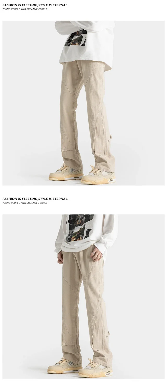Cleanfit Men's Spring Euro - American Vibe Straight Cargo Pants Detail