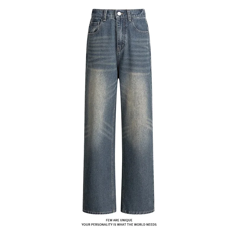 Vintage Washed Men's Straight Loose Wide-Leg Jeans