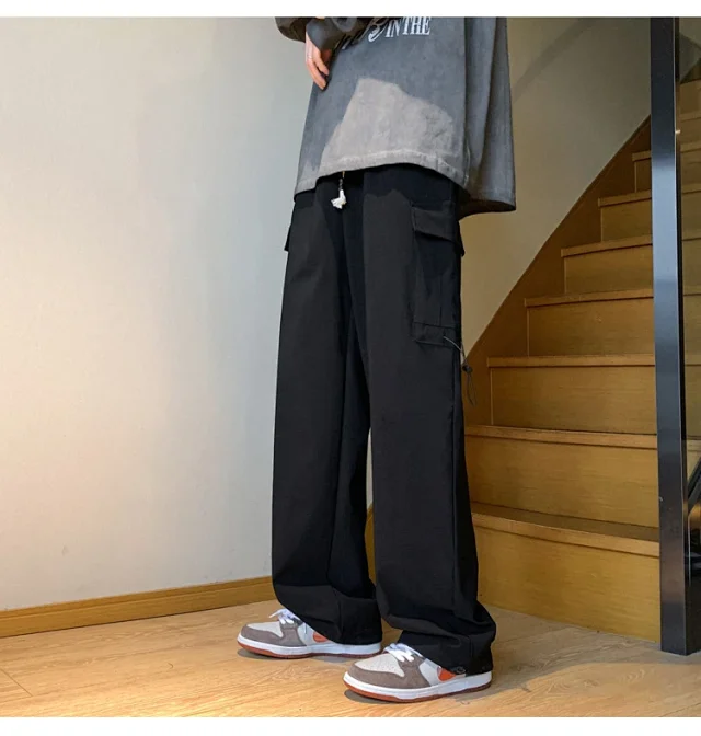 Men's Spring Retro Hiphop Cargo Pants Detail