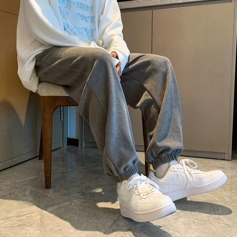 Men's Corduroy Tapered Wide-leg Pants
