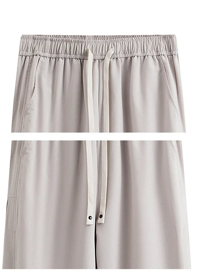 Men's Oversized Pleated Wide-Leg Pants Detail