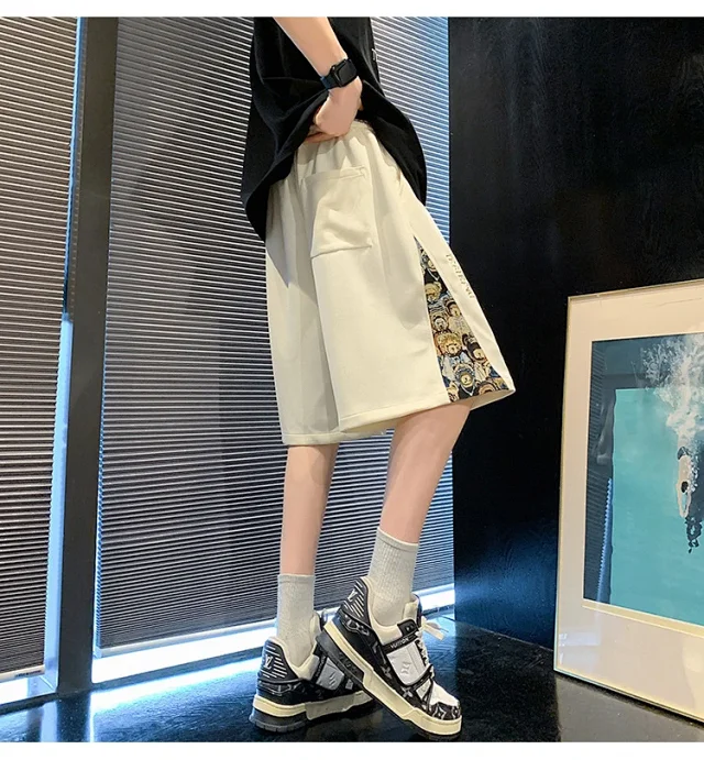 Men's 2025 Summer Embroidered Shorts with Cartoon Bear Detail