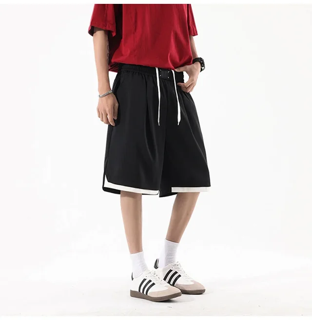 Men's Summer Cotton Loose Cargo Shorts Detail