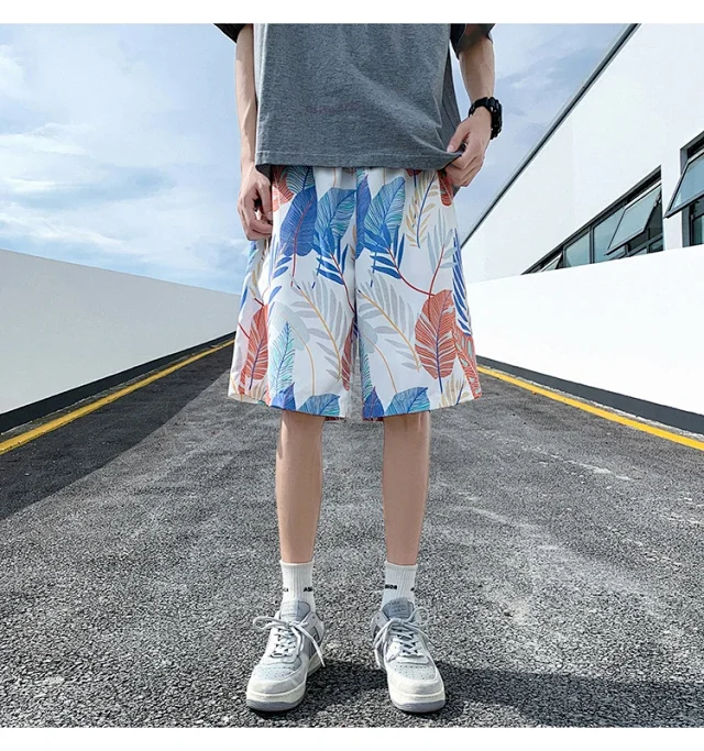 Men's Summer Thin Ice Silk Quick-dry Beach Pants Detail