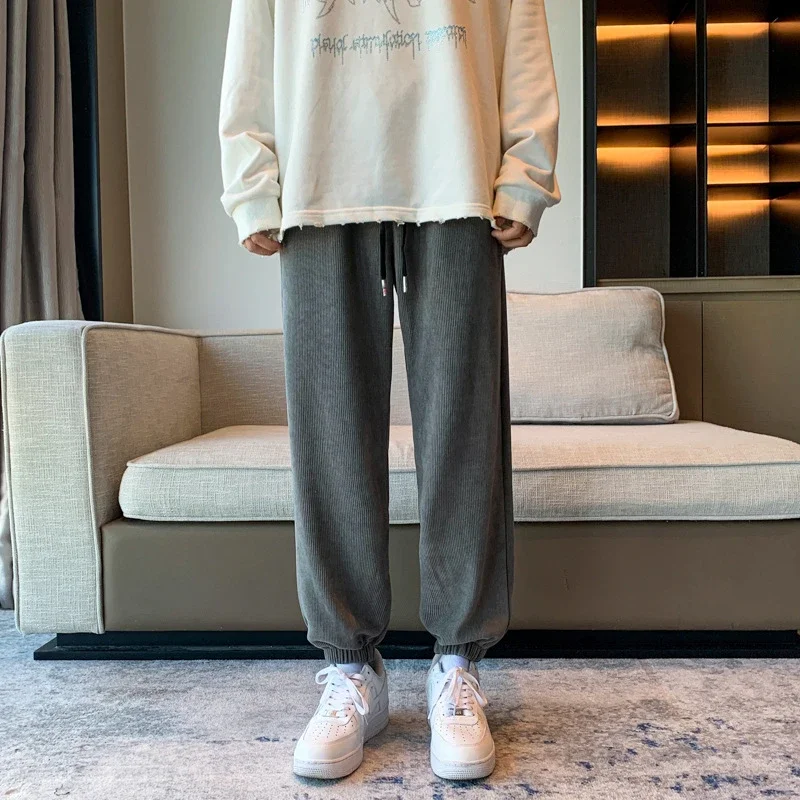 Men's Corduroy Tapered Wide-leg Pants