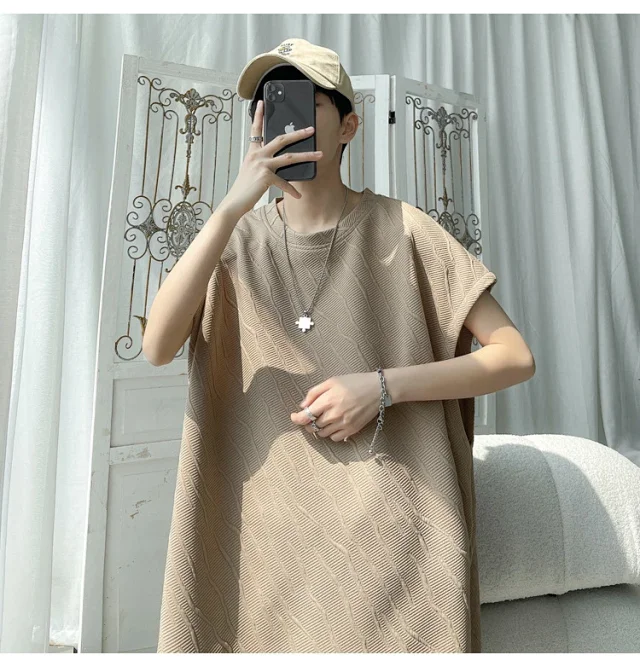 Men's Summer Loose Jacquard Sleeveless Set Detail