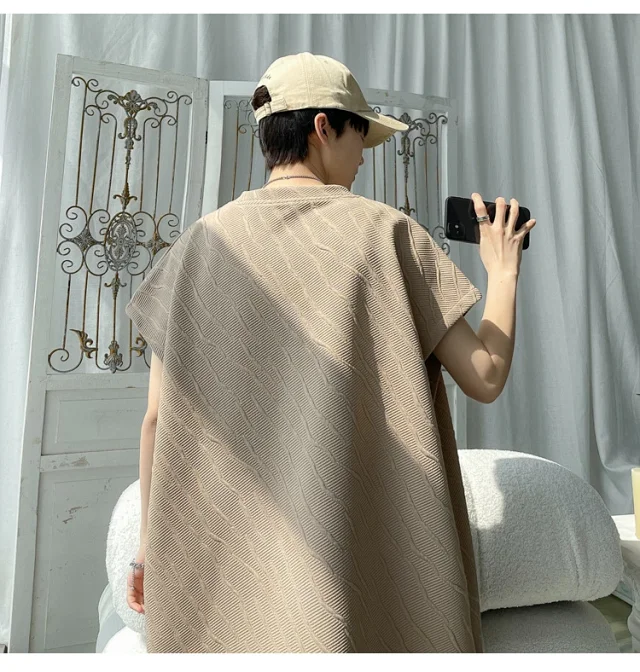 Men's Summer Loose Jacquard Sleeveless Set Detail