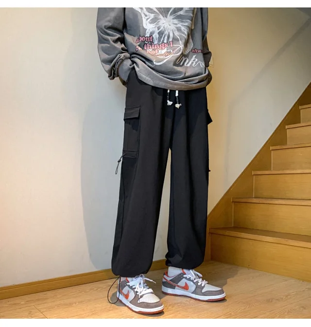 Men's Spring Retro Hiphop Cargo Pants Detail