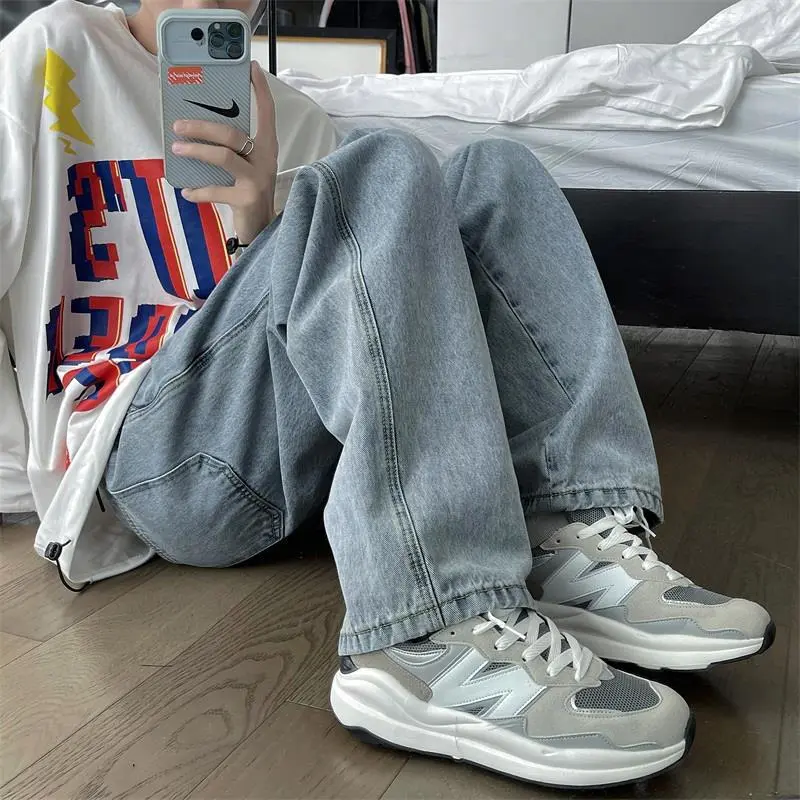 Retro Hong Kong Style Men's Loose Wide - leg Oversize Pants