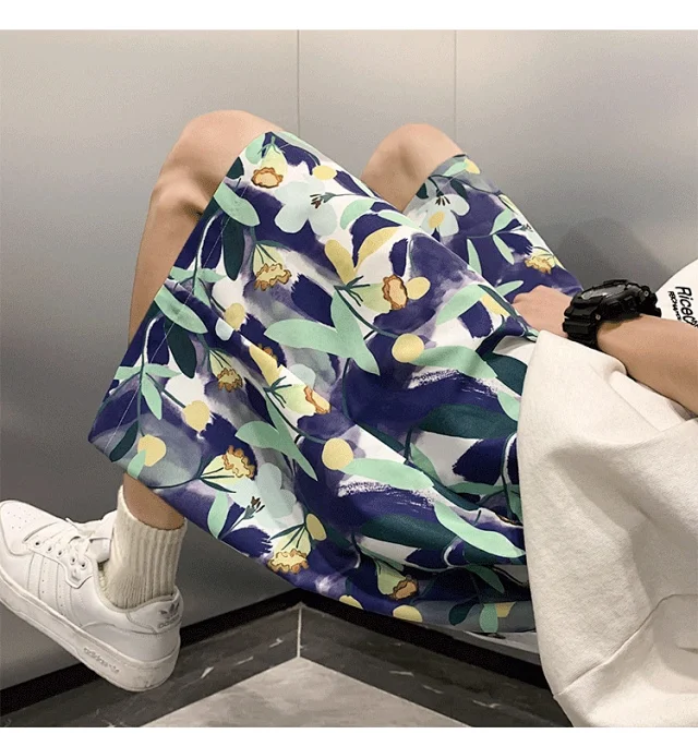 Men's Summer Thin Quick-dry Trendy Floral Beach Shorts Detail