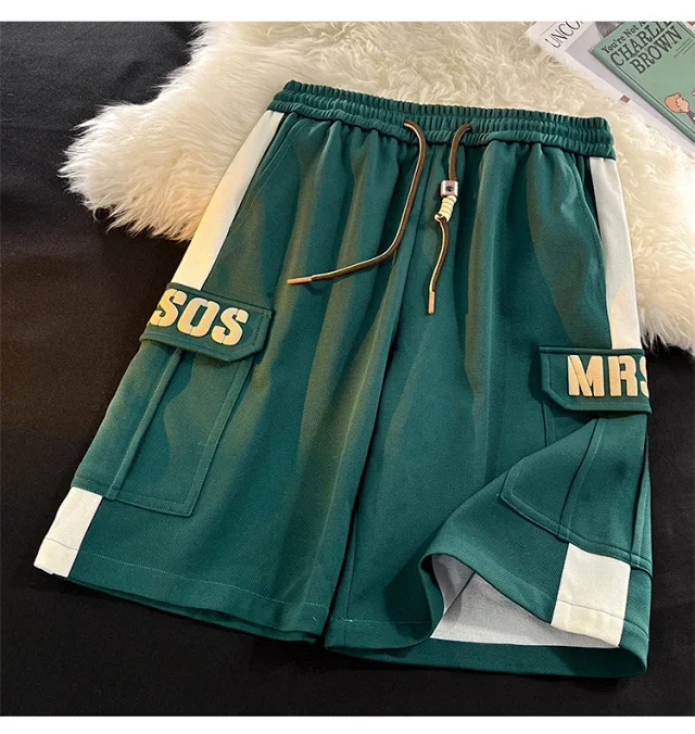 Men's Summer Retro Stripe Basketball Shorts Detail