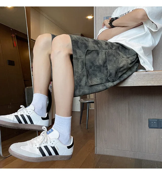 Men's Camo Tie-Dye Breathable Cargo Shorts Detail