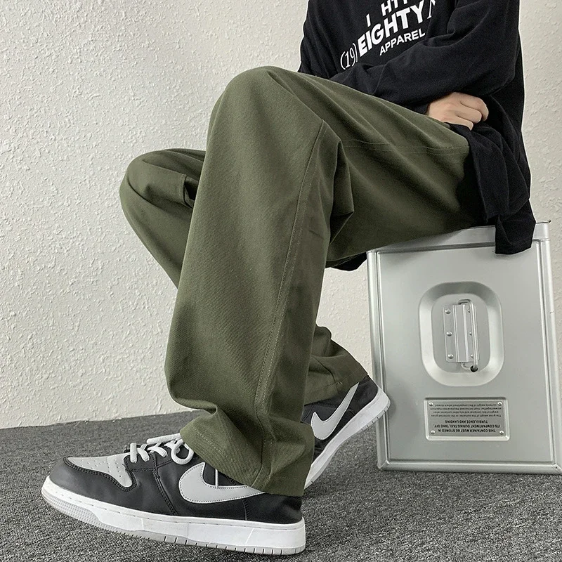 Men's Spring/Fall Cotton Straight Retro Cargo Pants