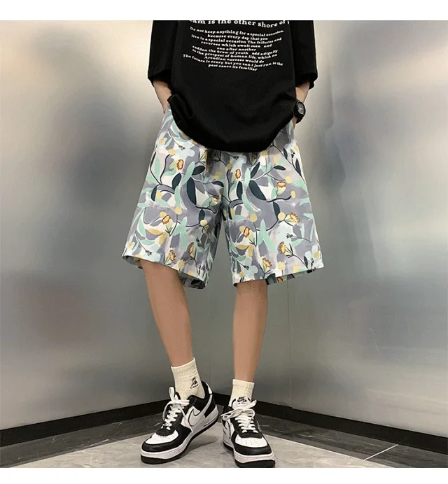 Men's Summer Thin Quick-dry Trendy Floral Beach Shorts Detail
