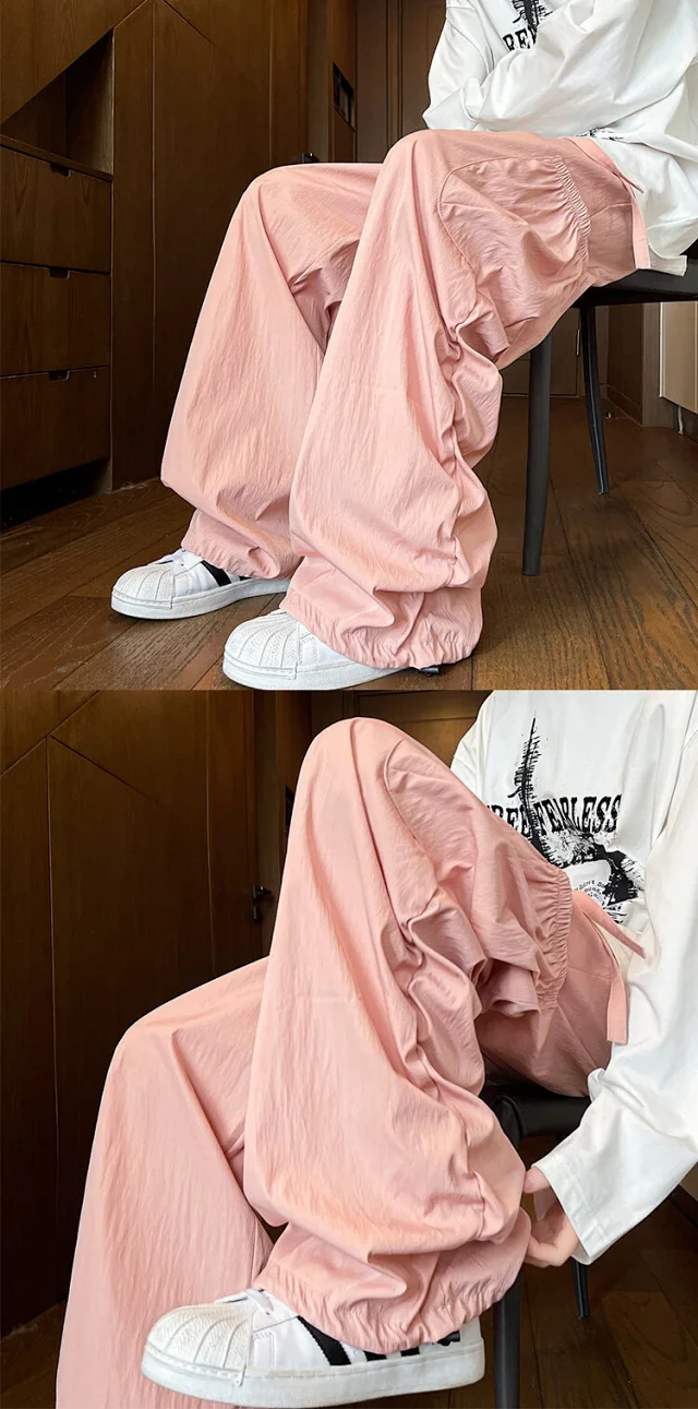 Unisex Parachute Cargo Pants Detail
