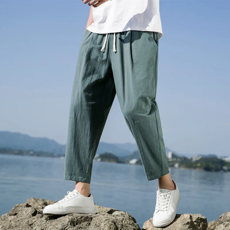 Men's New Chinese Linen Casual Pants