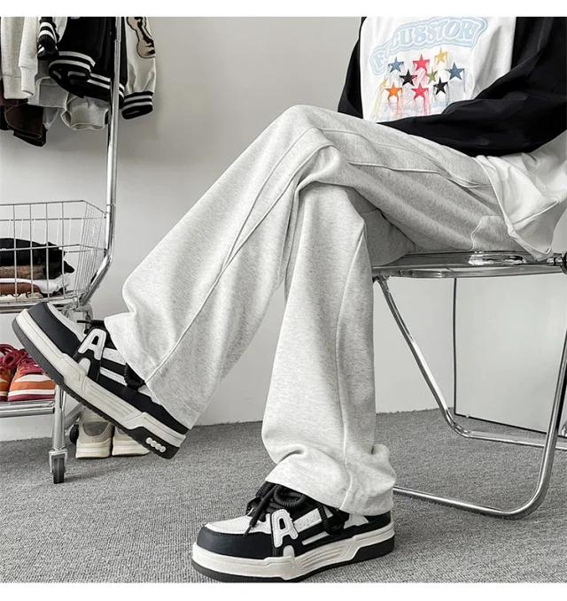 Japanese Oversize Men's Spring Wide-Leg Pants Detail
