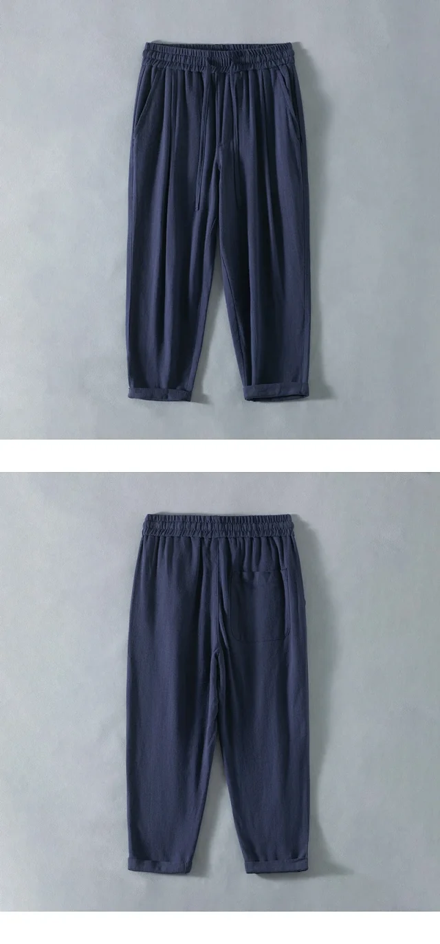 Men's Linen Loose Pants Detail