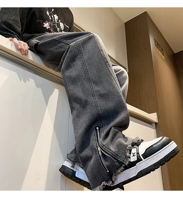 Men's Spring Hip Hop Straight Work Pants Detail