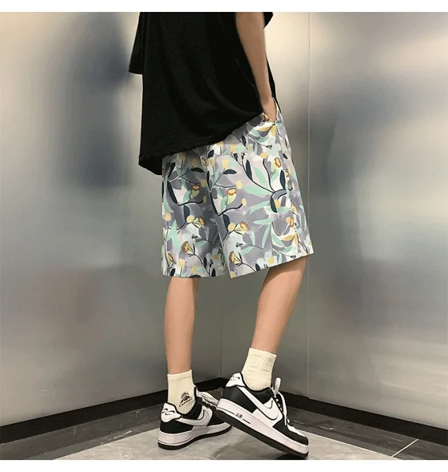 Men's Summer Thin Quick-dry Trendy Floral Beach Shorts Detail