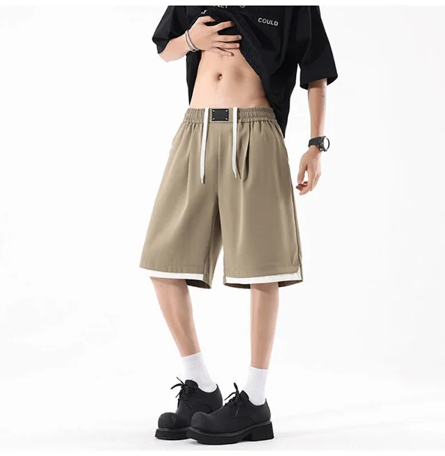 Men's Summer Cotton Loose Cargo Shorts Detail