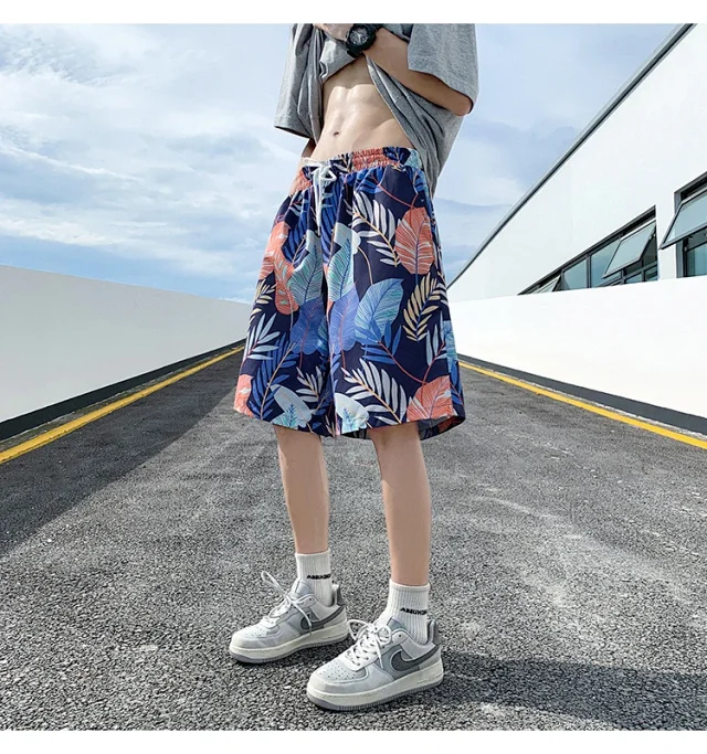 Men's Summer Thin Ice Silk Quick-dry Beach Pants Detail